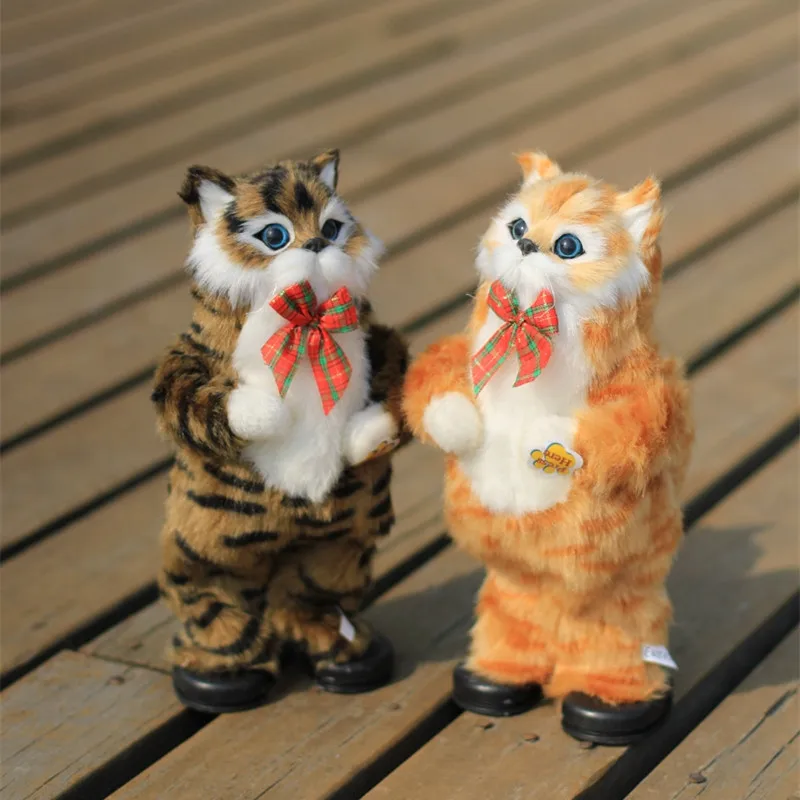 Electric Tumbling Cat Dancing Cat Plush Toy Wriggle Singing Simulation Cat Plush Doll Animal Music Robot Children Toy Funny Gift