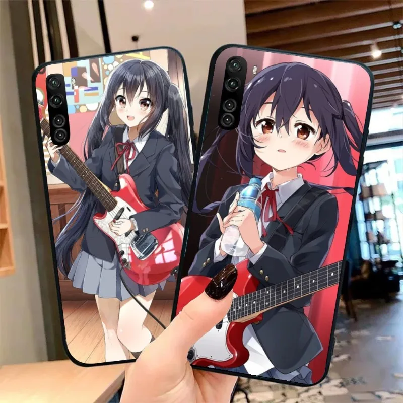 K-ON Nakano Azusa Cell Phone Case for OPPO Find X5 X3 X2 A93 Reno 8 7 Pro A74 A72 A53 Black Soft Phone Cover Funda