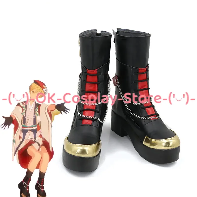 Game Ensemble Stars Shino Hajime Cosplay PU Leather Shoes Halloween Carnival Christmas Party Boots Roleplay Props Custom Made