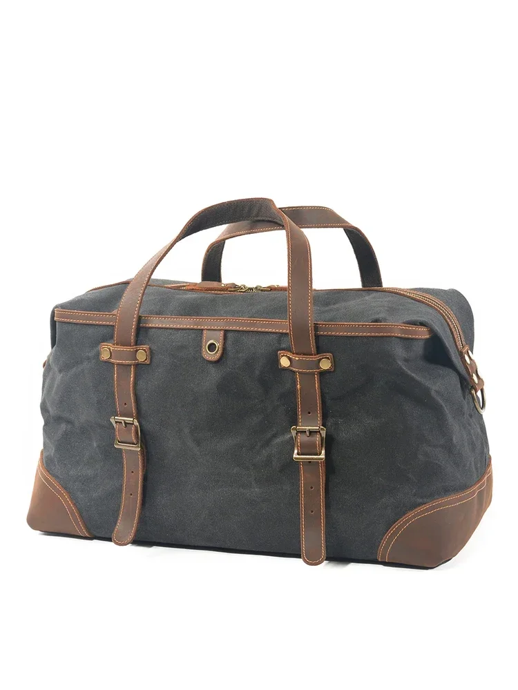 

Повседневная холщовая сумка-тоут — кожаные детали, винтажный стиль для повседневного использования и путешествий