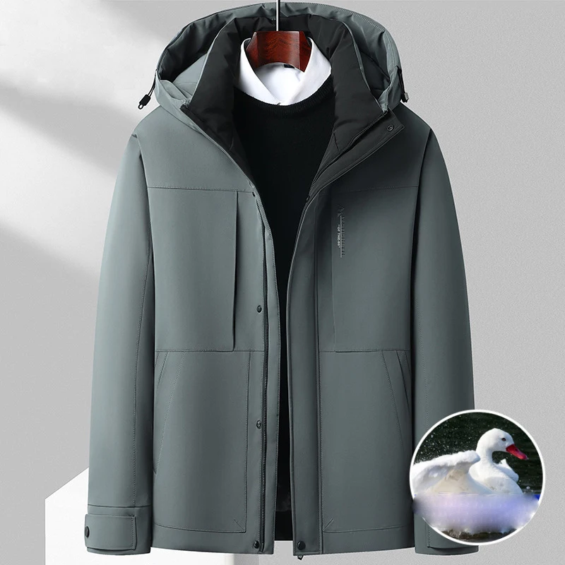 

2023 Trendy Men's Down Jacket Autumn and Winter New Mid Length Outdoor Cold and Warm Jacket