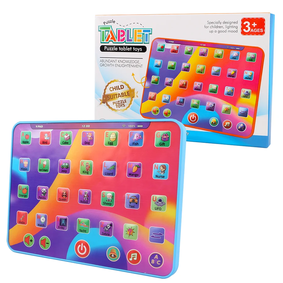 Alphabet Tablet To Learn Letters, Abc, Numbers, Colors, Music & Words, Interactive Toddler Learning & Education Toys For Kids_voghion.com