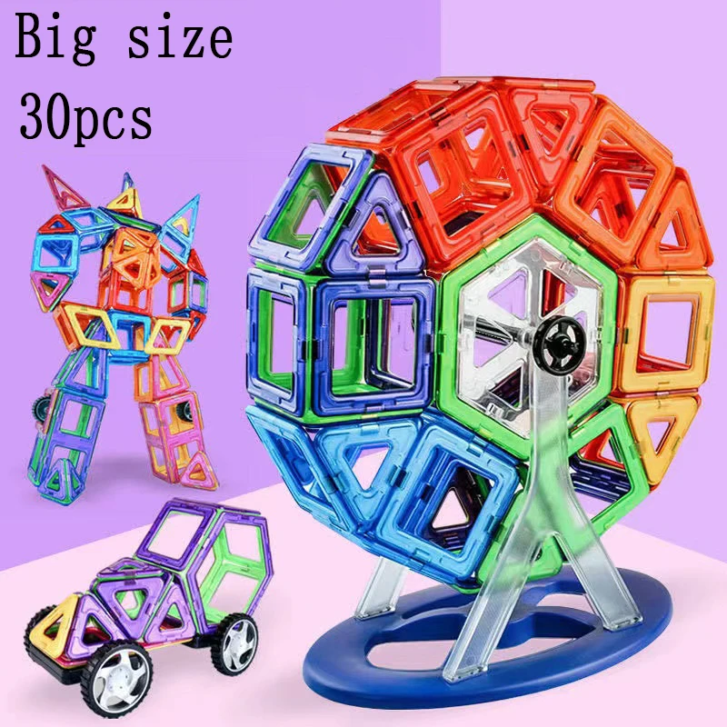 

Big Size Magnetic Blocks Designer Constructor Set Model & Building Magnets Educational Toys For Children 30Pcs