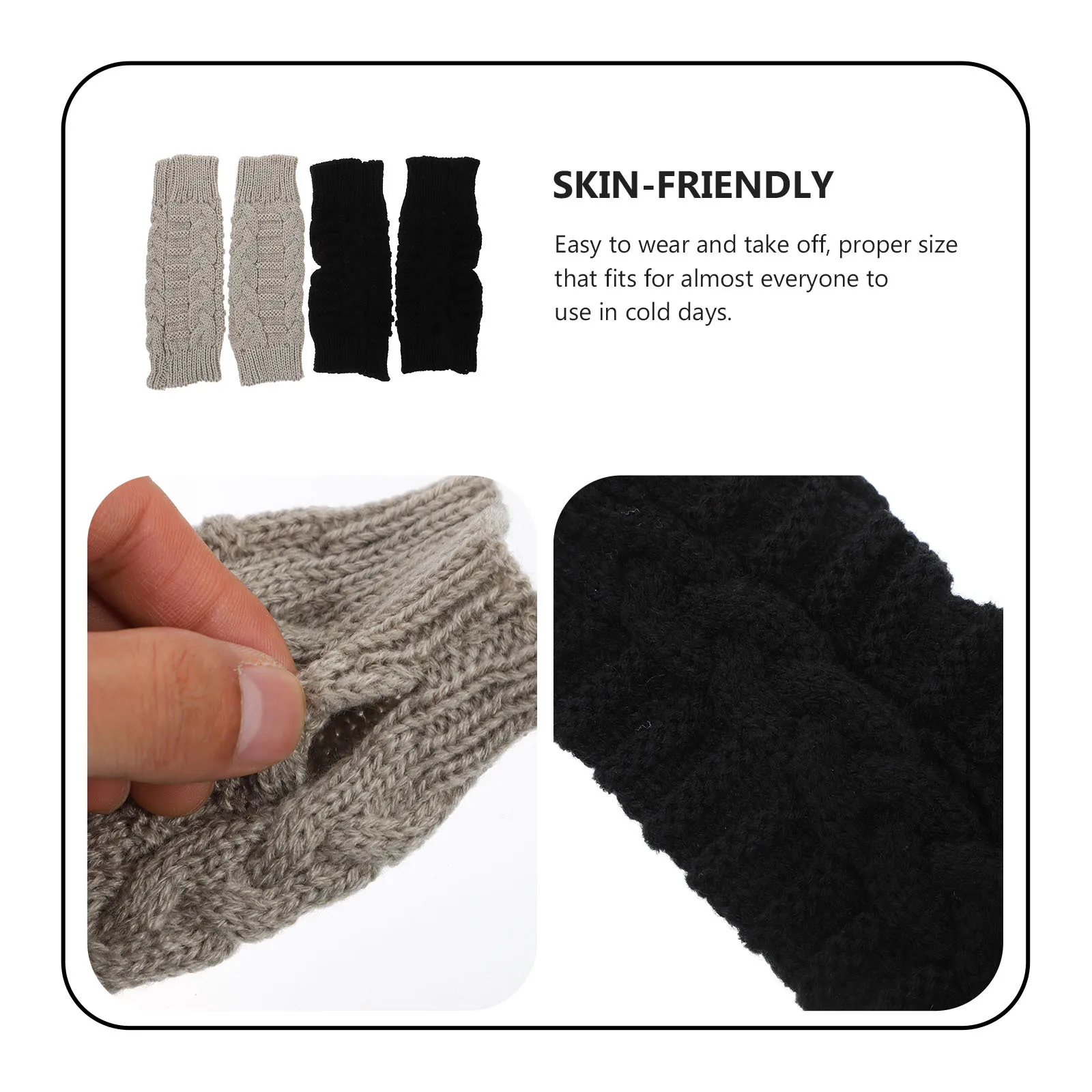 

2Pairs Thermal Half-Finger Gloves for Women Winter Warmth Keeping Cold-Proof Stylish Outdoor Functional Design Mitts