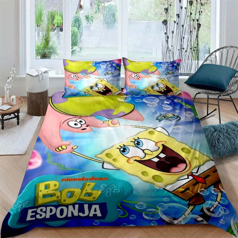 This new SpongeBob SquarePants-themed bedding set features soft duvet and pillowcases, suitable for teenagers and children. view 6