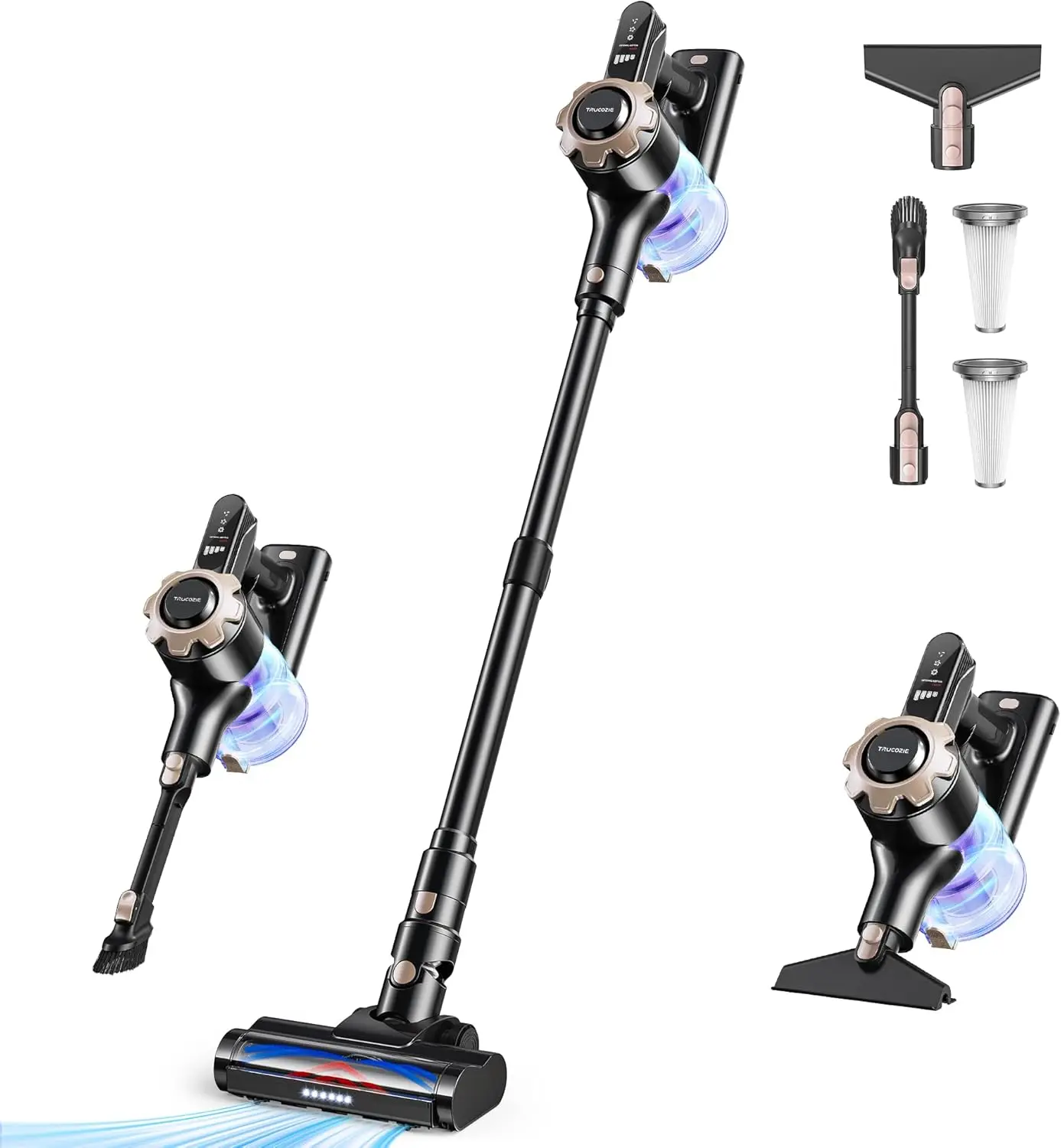 8-in-1 Cordless Stick Vacuum, 45min Runtime, Powerful Suction for Home Floors, Carpet & Pet Hair