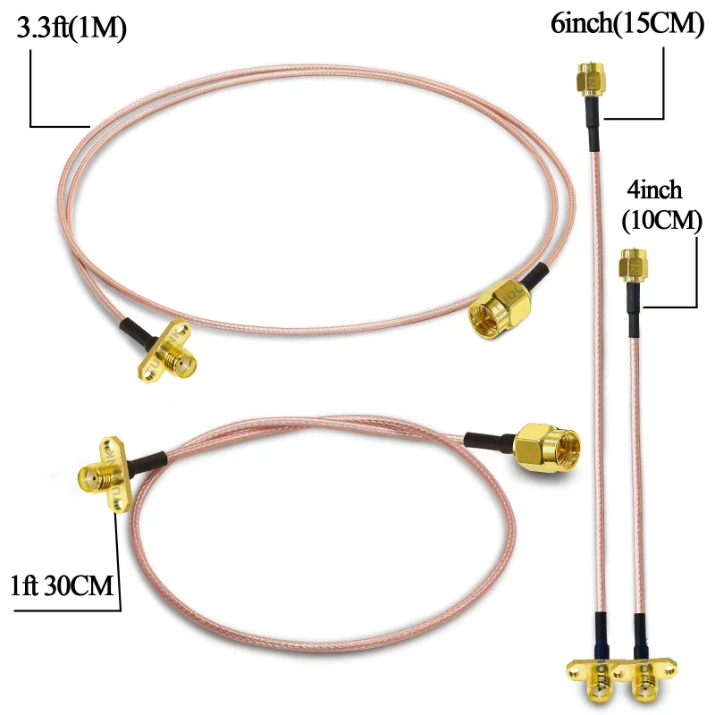 RG316 Coax Cable SMA Male to SMA Female 2 Hole Panel Flange Mount Connector Pigtail Jumper WIFI Router Antenna RF Coaxial Cable