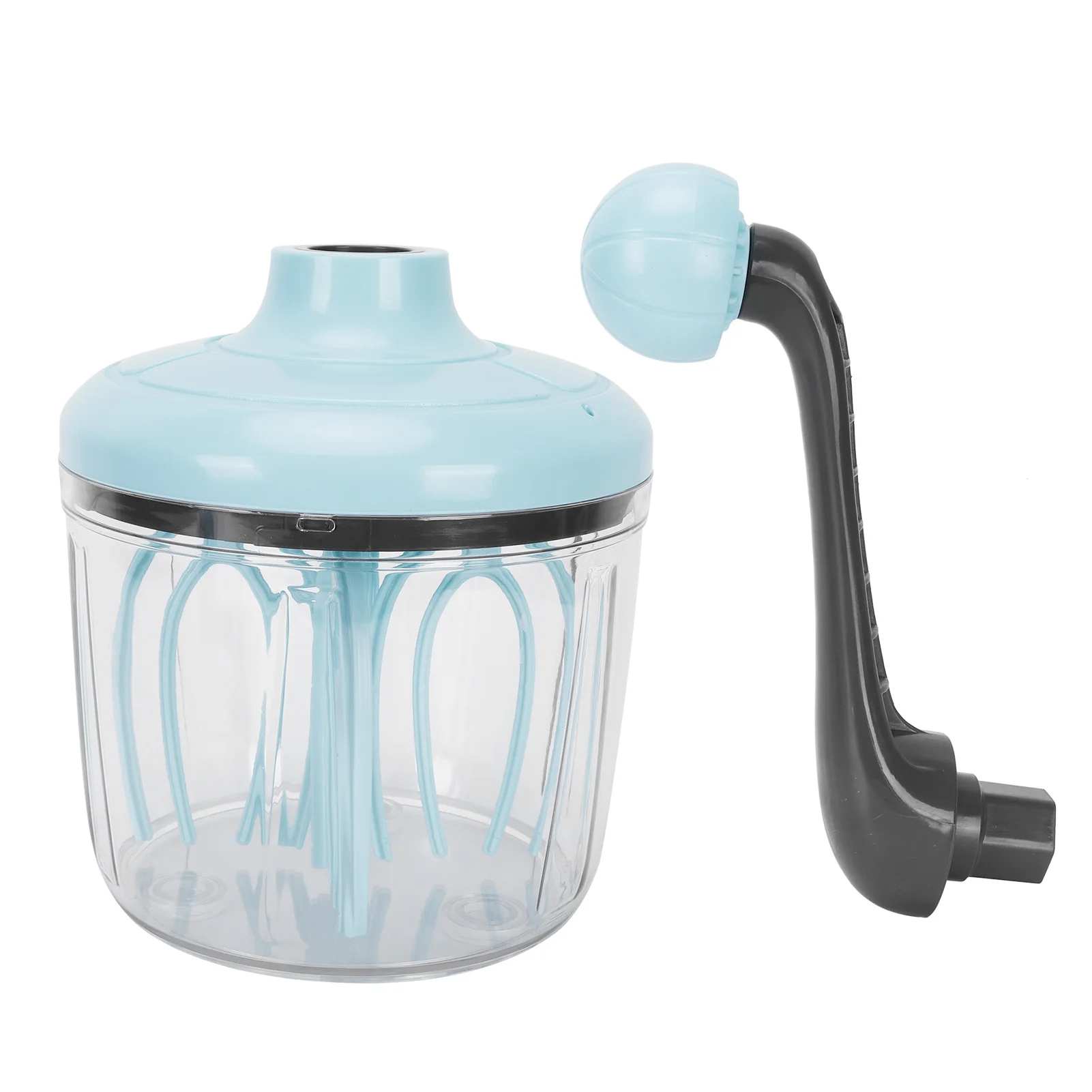 Herramienta para agitar crema Batidor de huevos semiautomático respetuoso con el medio ambiente Batidor de huevos con manivela 4 ejes giratorios para herramientas de cocina