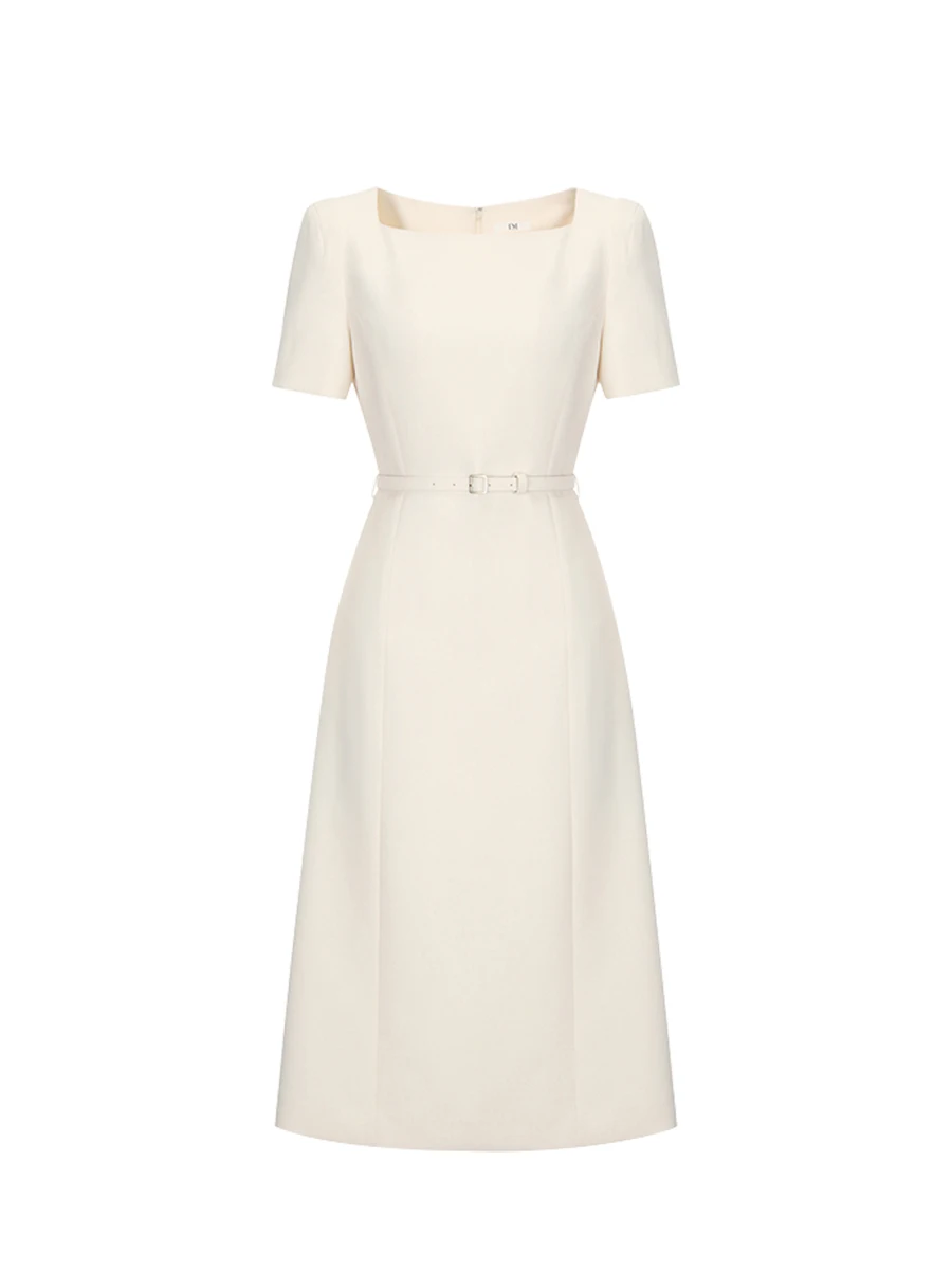 

Ele High Waist A-Line Dr Women's Faion Square Collar Casual Spring Summer Unique ular Skirt Commute OL Sle