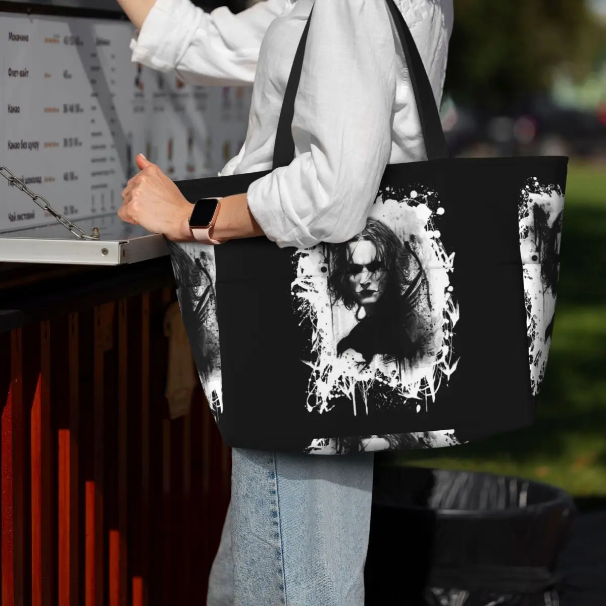 

Eric Draven-The Crow Пляжная большая сумка Спортивная спортивная сумка для занятий йогой Большая большая сумка Женская дорожная сумка Сумка для фитнеса