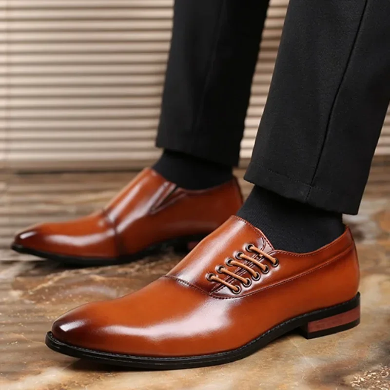 

Office Men Dress Shoes High Quality Soft Leather Men Formal Shoes Luxury Fashion Groom Wedding Shoes Men Oxfords Moccasins