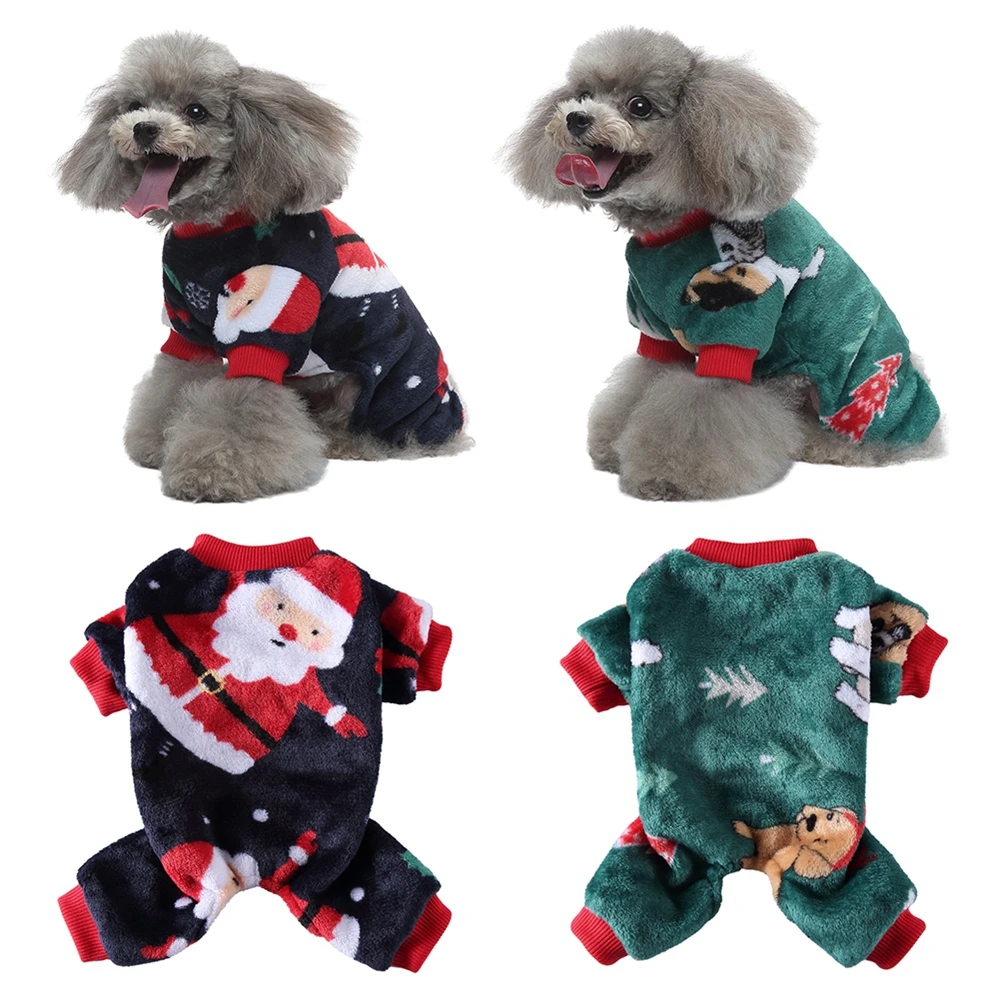 Pet Dog Pajamas Christmas Clothes For Small Dogs Cat Pyjama Puppy Jumpsuit Dogs Sleeping Wear Warm Clothing Yorkshire Coat