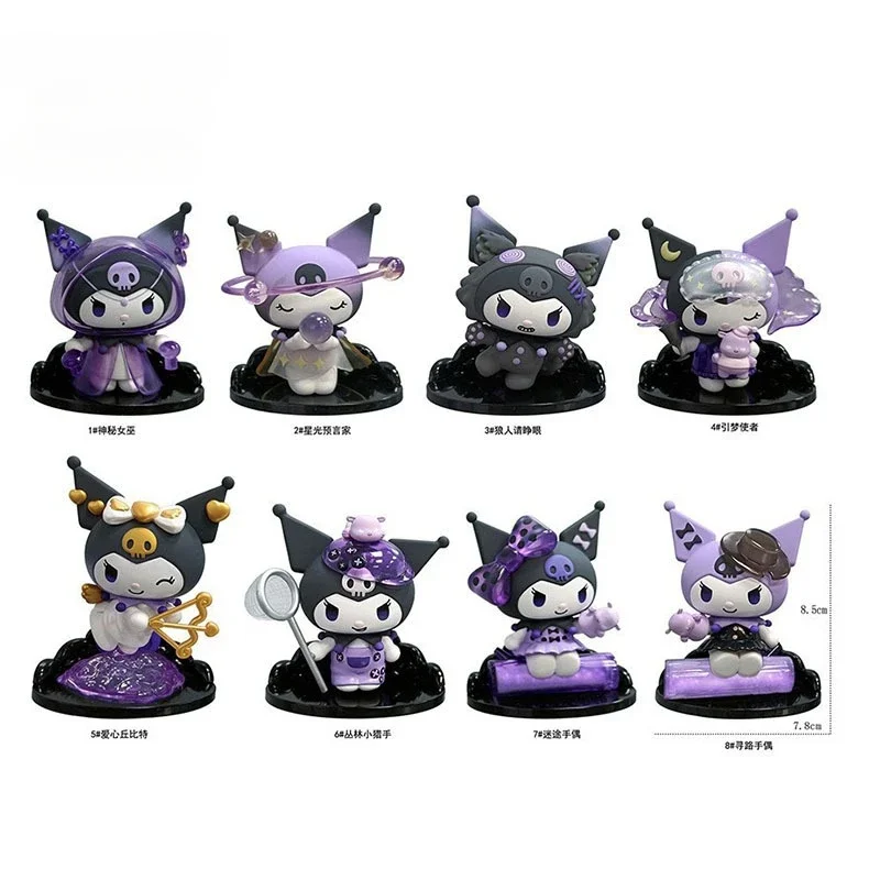 Sanrio Kuromi Action Figure Model Kawaii Anime Cartoon Kuromi Doll Model Blind Box Girl&Child Toys Room Table Decoration Gifts