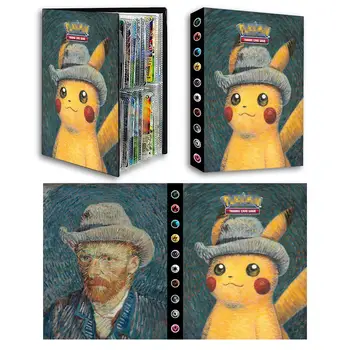卡片冊 240張卡片收納冊 地圖 信件夾 活頁夾 噴火龍 VMAX 超夢 梵谷 PTCG 動畫卡片保護套 筆記本 禮物 8 最佳銷售 寶可夢卡片夾 - №6
