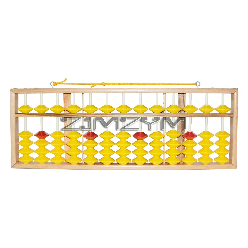 13 Column Wooden Abacus Large Size Non-slip Math Calculator Hanging Abacus For Students  And Teachers