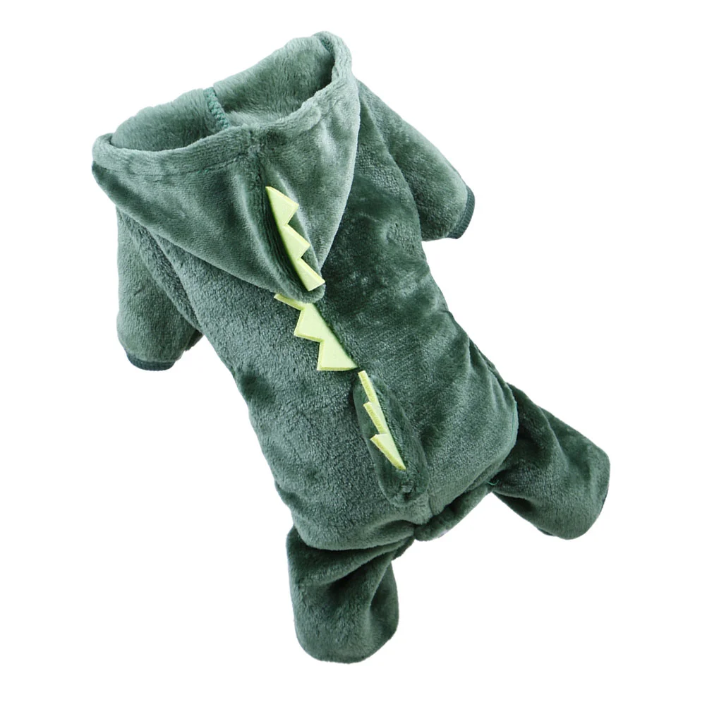 Dog Dinosaur Clothes Cosplay Warm Clothing for Puppy Apparel Adorable Pet Jumpsuit Coral Fleece Hooded