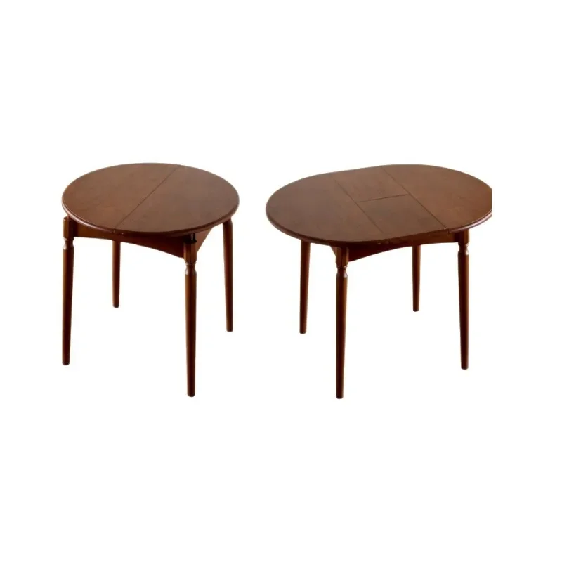 

French antique retractable round full solid wood foldable oval dining table small apartment household retro table dining table