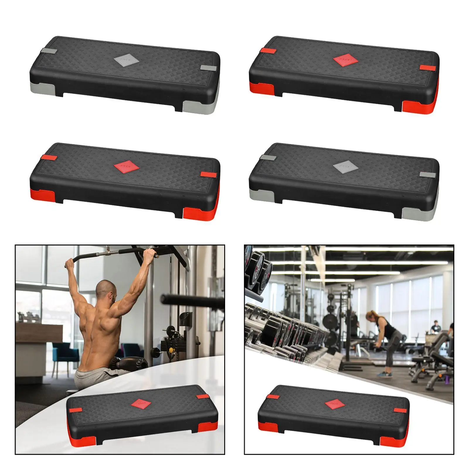 

Exercise Step Adjustable Deck Yoga Workout Bench Core Cardio