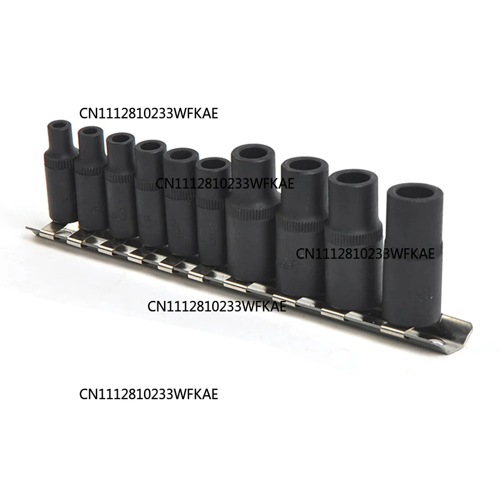 10pcs Tap Socket Set Tap Head Return Sleeve Square Hole Wrench Tool Pneumatic Wrench Tapping Taper Sleeve Socket Power Tool