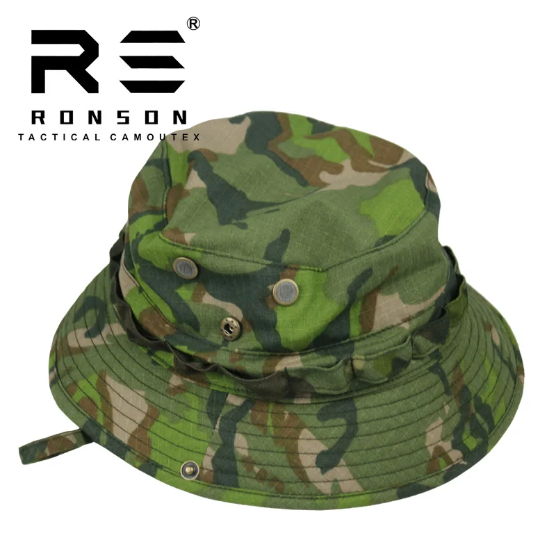 Outdoor Round edge Penney Hat Breathable Fishing Cap Large brim Sun Protection Rhodesian Camo Derban terrain Snow camouflag