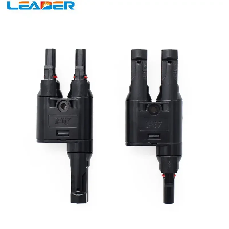 LEADER SOLAR 50 Pairs 25 Years Quality Warranty TUV IP67 Pv Solar Branch Adaptors for Solar Cells Panels 1F2M + 1M2F LJ0142Solar