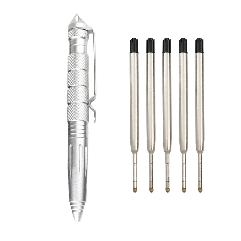 Hochwertige, rutschfeste, selbstverteidige Kugelschreiber aus Aluminium, multifunktionaler taktischer Stift, Bürozubehör, Schulbedarf