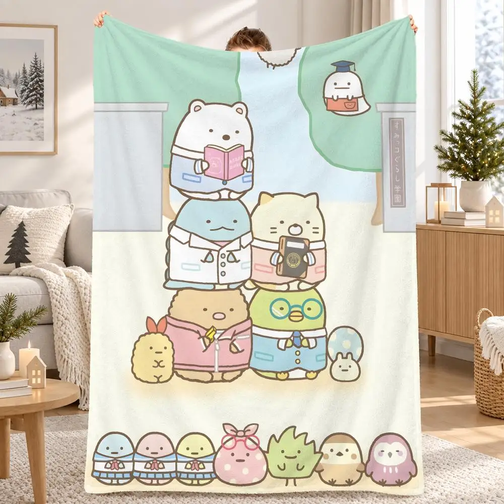 Sumikko Gurashi Throw Pet Flannel Blanket Throw Blanket for Living Room Bedroom Bed Sofa Picnic Cover kids