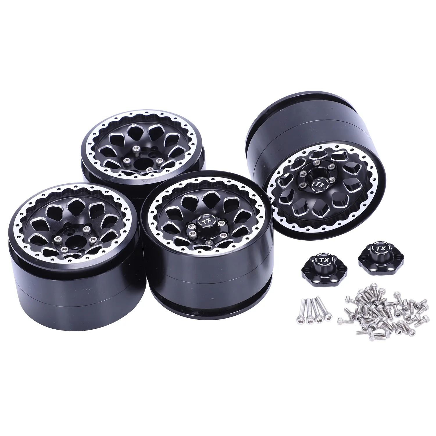 

4PCS alloy rock crawler beadlock wheel rim 2.2 Inch for Trx4 Axial SCX10 Km2 RC CAR