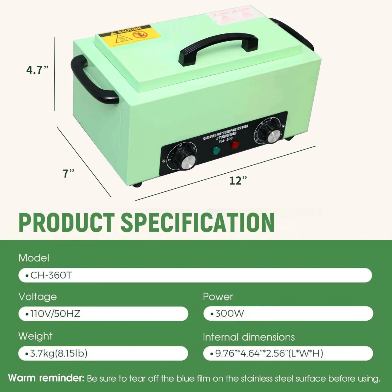 Esterilizador de alta temperatura para salão de beleza, cabeleireiro, manicure, tatuagem, unha ferramenta desinfecção gabinete, aquecedor de toalha esterilização