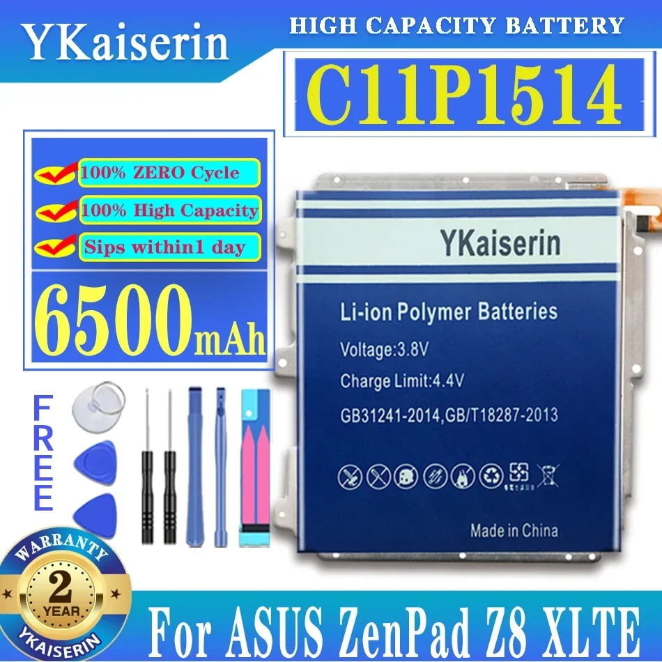 

Аккумулятор ykaisin 6500 мАч C11P1514 для Asus ZenPad 3 ZenPad3 8,0, Zenpad Z8, ZenPad Z8 XLTE, ZT581KL, P008, Z581KL