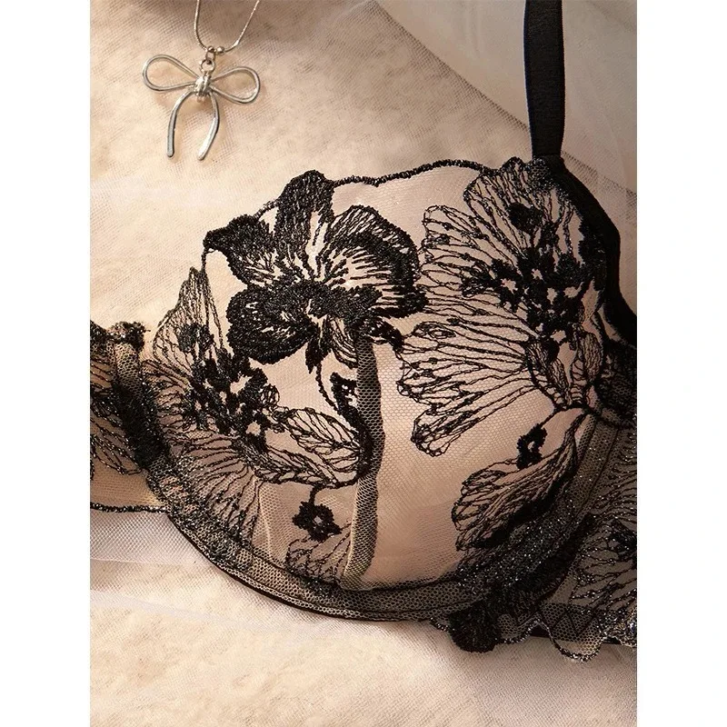 Tornova malha floral sexy lingerie calcinha modelo fino bordado transparente interessante renda erótica encantadora roupa interior adulto terno