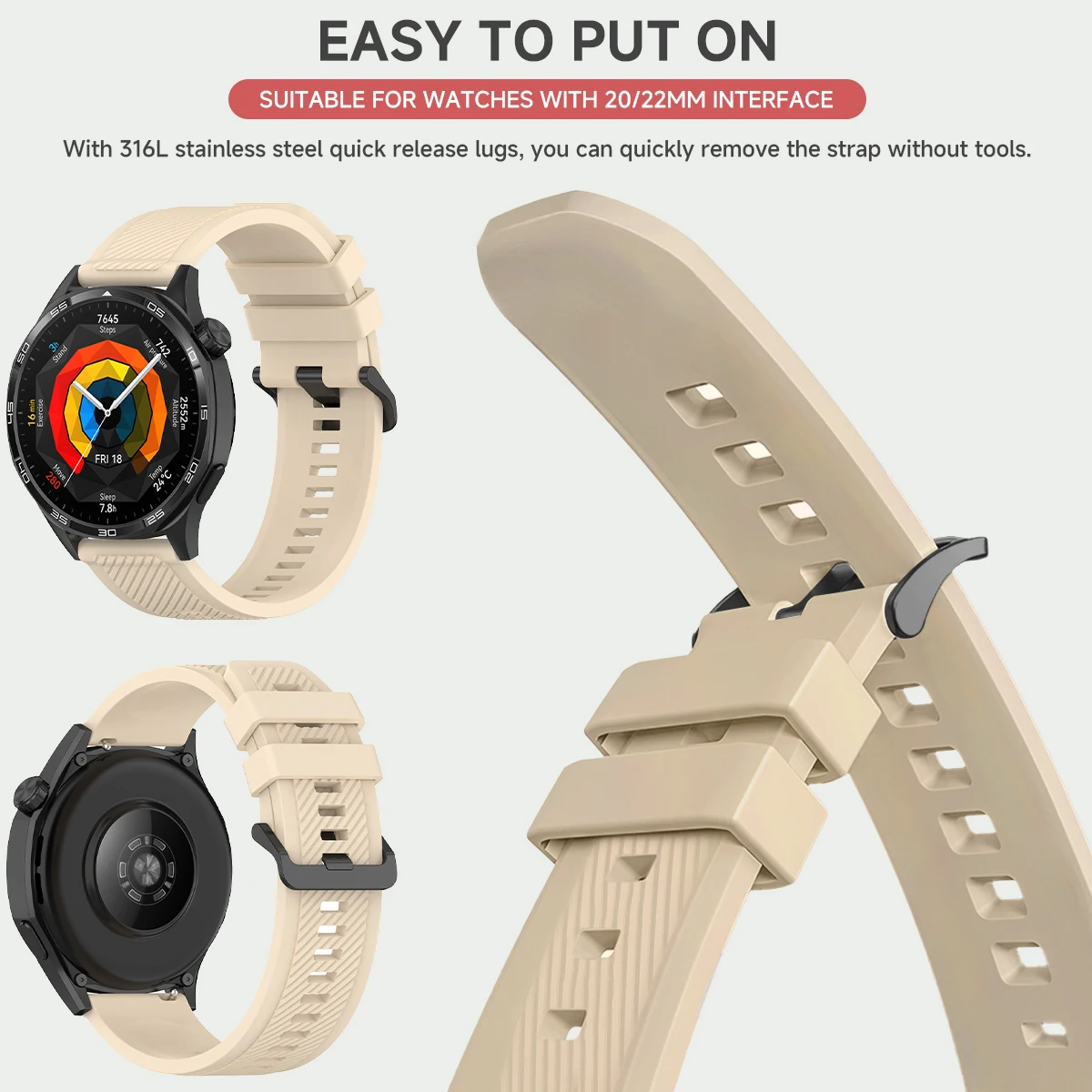 22mm 20mm Silicone Band for Hu - огляд і ціна Silicone Watch Band 22Mm