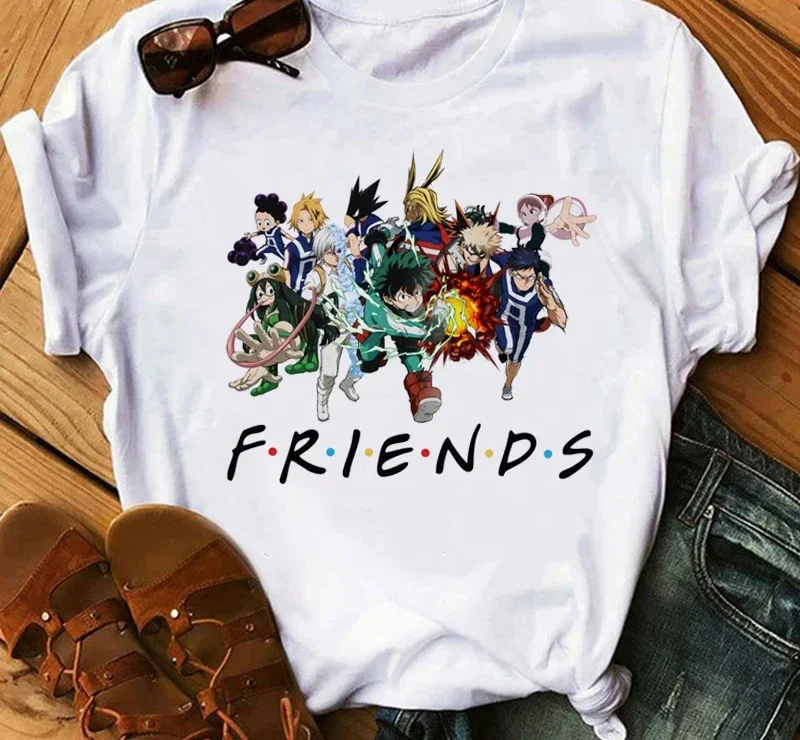 Japanese Anime My Hero Academia Graphic Print T Shirt Fashion Casual Crew Neck Short Sleeve Plus Size T Shirt Women