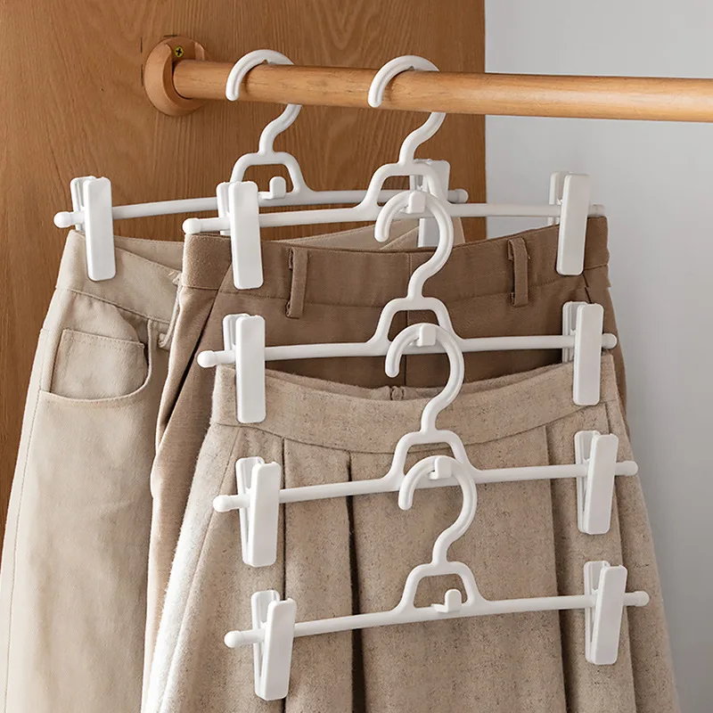 5Pcs Non Marking Household Pants Clip Hanger Clip Pants Hanger Continuous Hanging Folding Wardrobe Special Underwear Rack