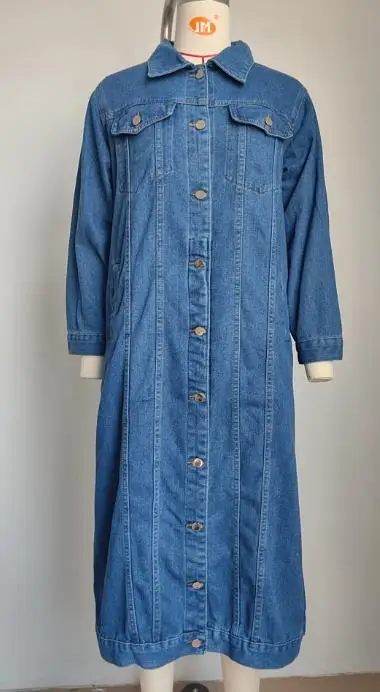 

Women's New Washed Cardigan Long Denim Jacket Windbreaker Temperament Commuting Retro Leisure Denim Jacket Windbreaker