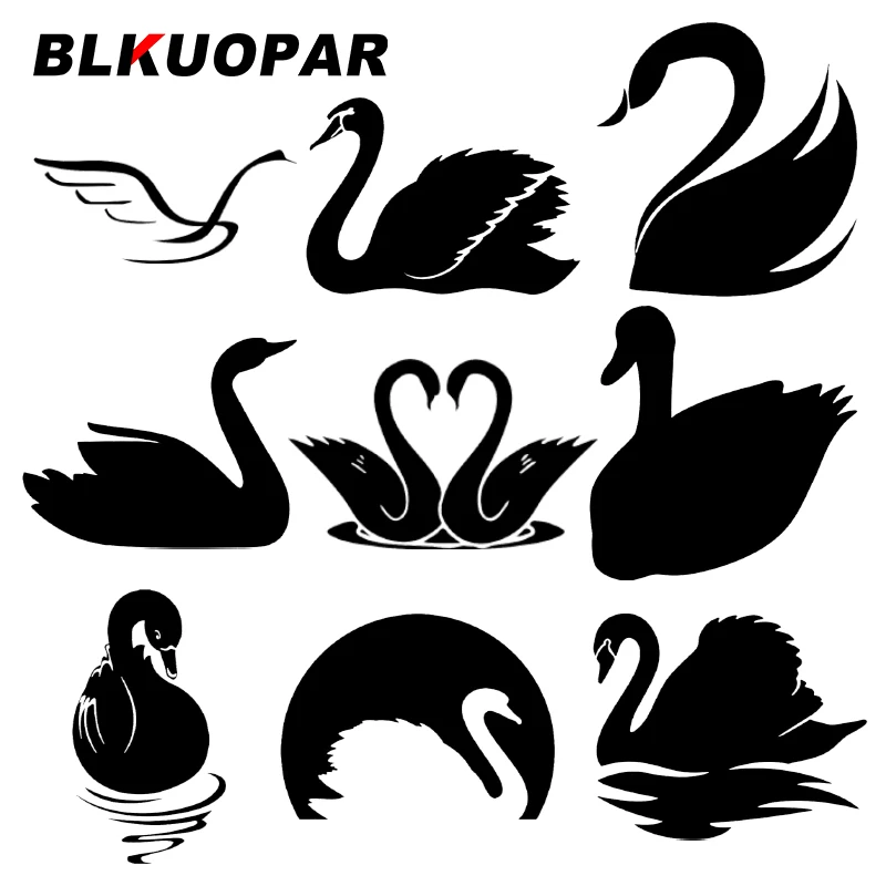 

BLKUOPAR Flying Swan Car Stickers Sunscreen Fashionable Decals Creative Surfboard Motorcycle Helmet Waterproof Decor Car Styling