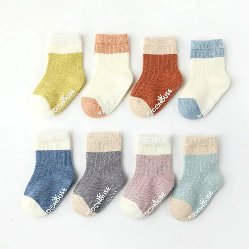 Baby socks autumn and winter cotton newborn boys and girls loose socks glue non-slip toddler