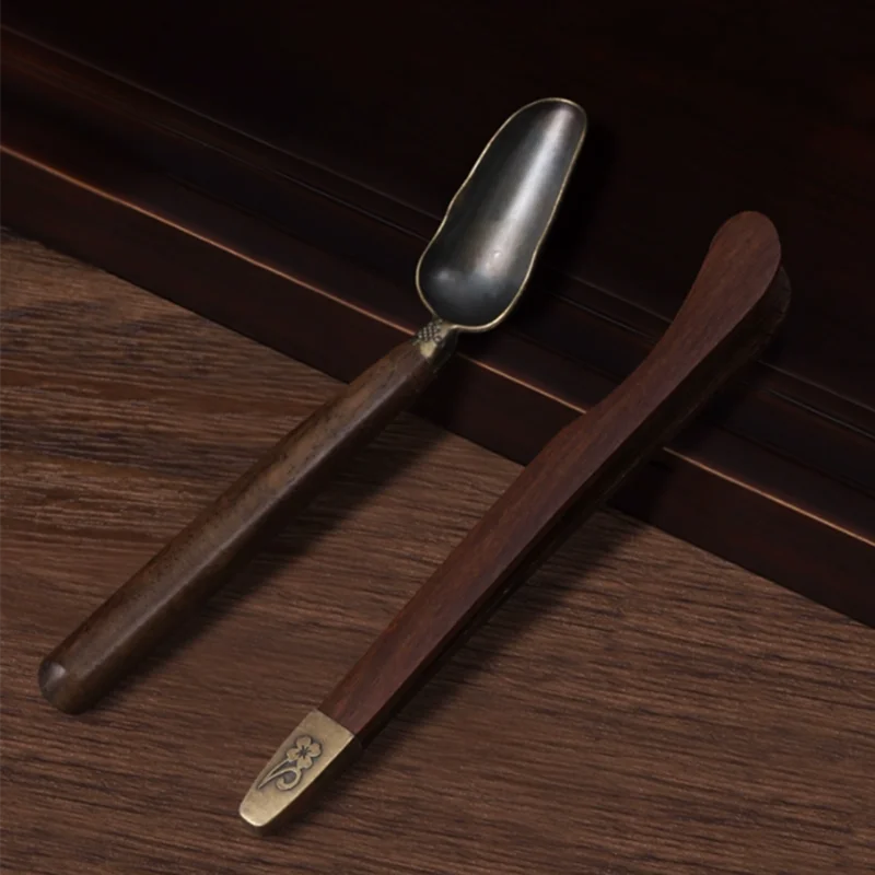 

1PC Chinese Handmade Solid Wood Handle Tea Spoon Portable Tea Clip Tea Needle Household Six Gentlemen Teaware Accessories