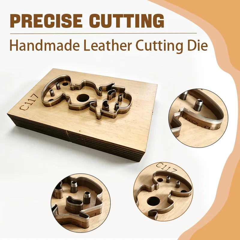 C117 Handmade Leather Cable Management Tool with Cartoon Animal Design Data Cable Organizer And Cutting Mold