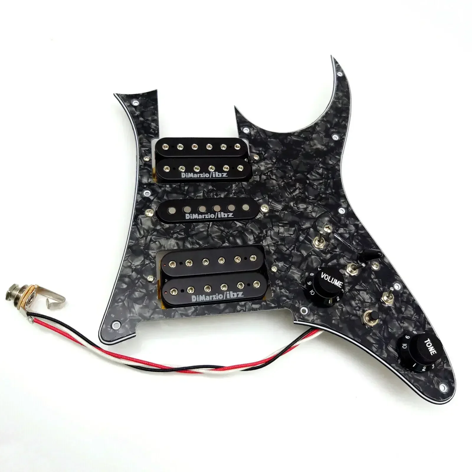 

HSH Guitar Prewired Guitar Pickguard Set, HSH Humbucker Pickups Pickguard Set Black Pearl for Electric Guitar Replacement Parts