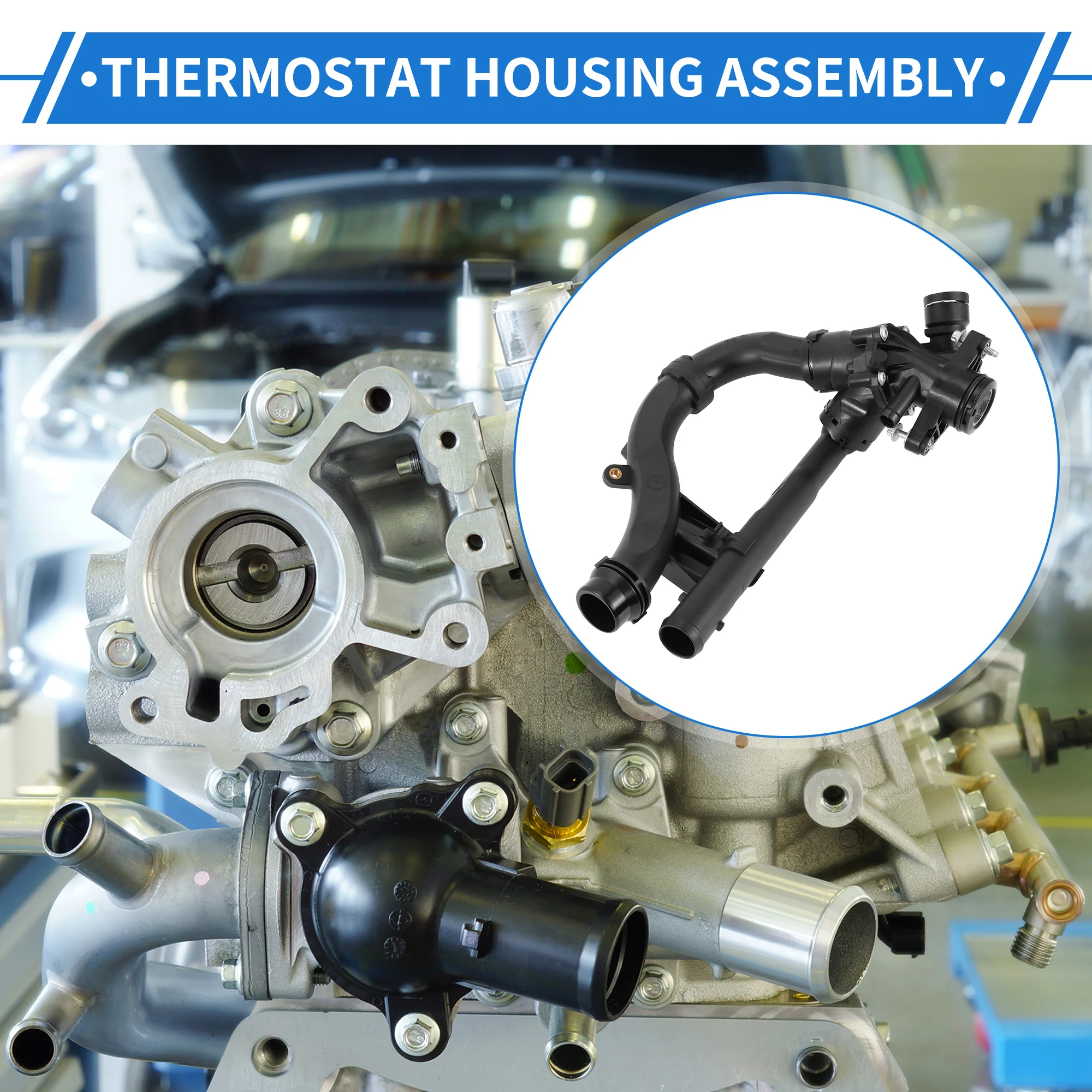 

X Autohaux Engine Coolant Thermostat Housing Assembly for Mercedes-Benz C300 2015-2018