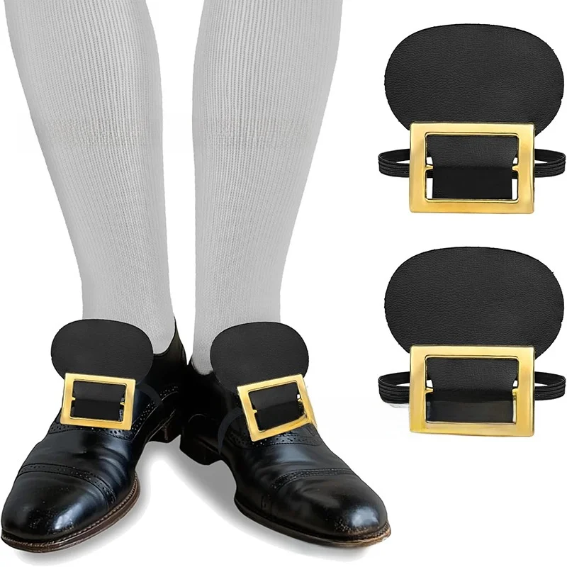 أغطية أحذية زي كاهن الهالوين، إكسسوار عيد القديس باتريك، أغطية أحذية جورج واشنطن التنكرية للأحذية الجلدية