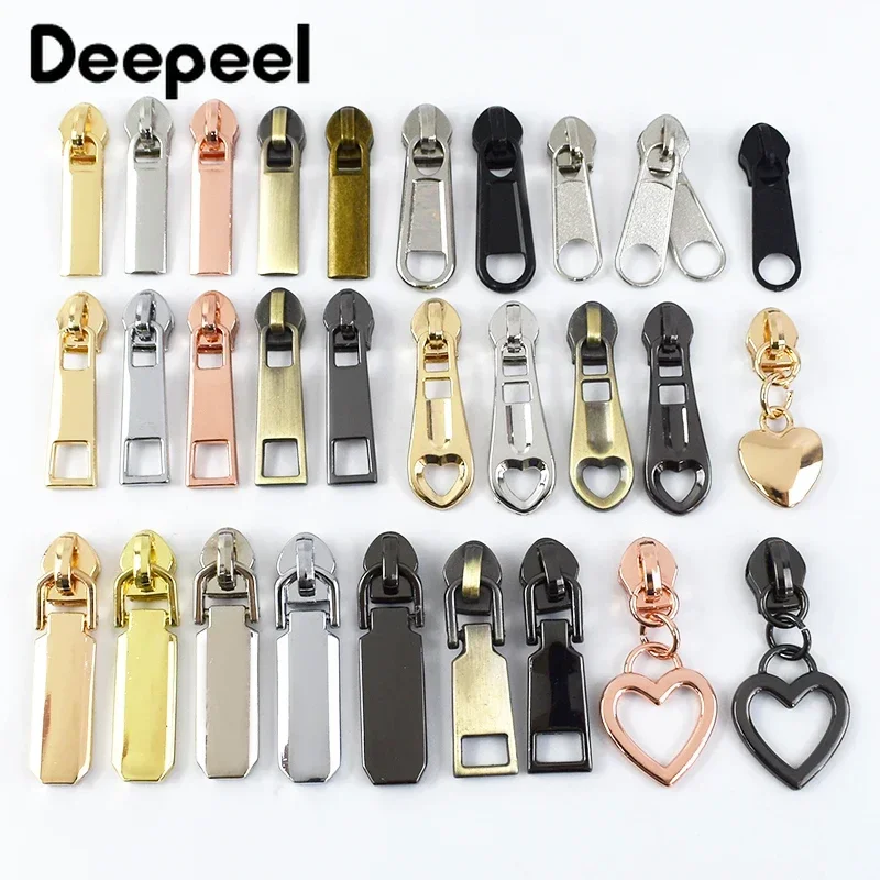 

20Pcs Deepeel 5# Zip Head Slider for Nylon Zipper Backpack Clothes Jacket Decorative Zippers Puller Luggage Sewing Accessories