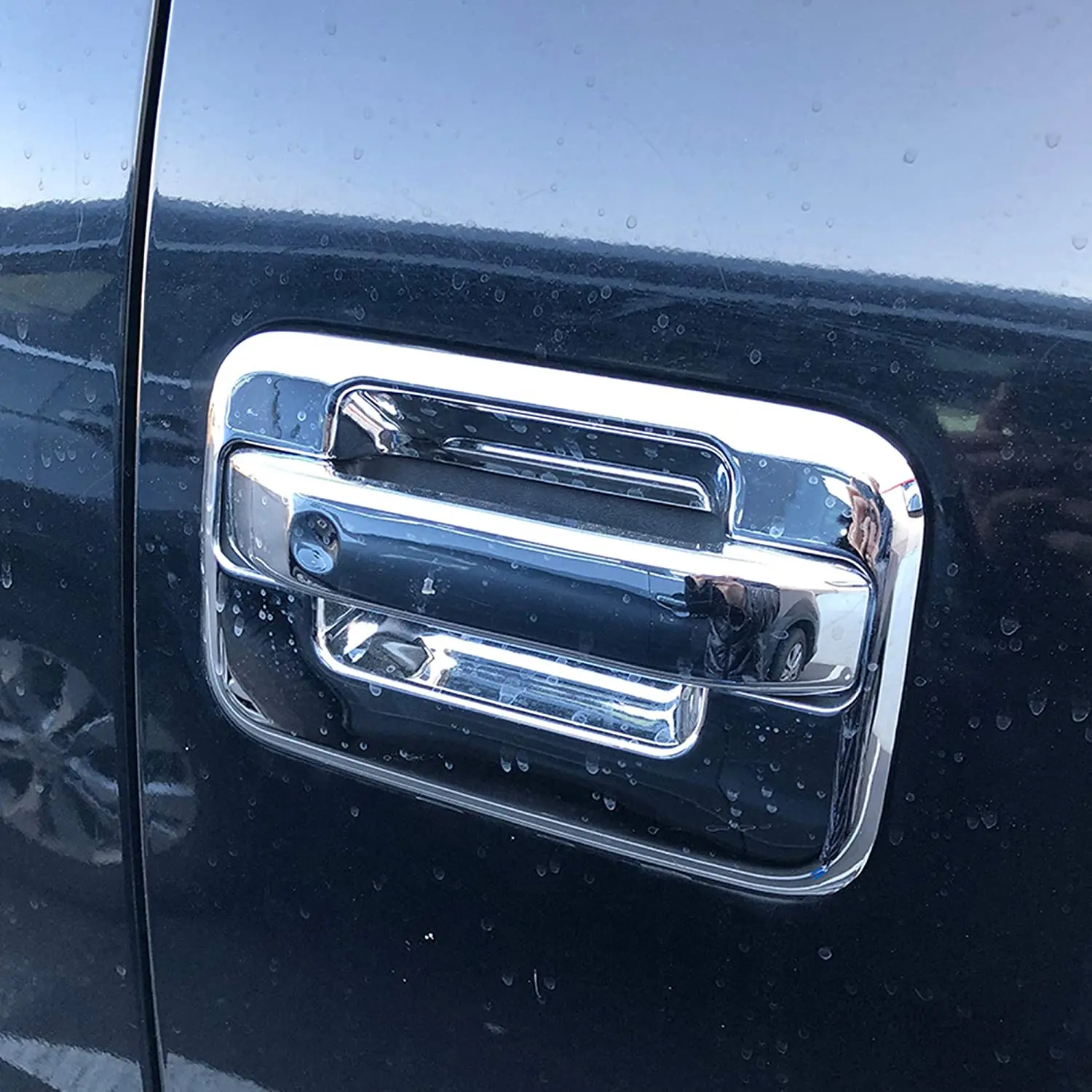 ABS Chrome Door Handle Cover W/O Passenger Side Keyhole with Key Pad for Ford F-150 F150 4 Doors 2004-2014 Car