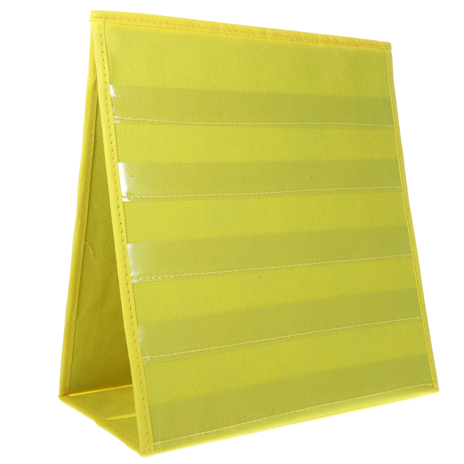 

Foldable Desktop Triangular Stand Transparent Bag Teaching Aid Display Slot Yellow Classroom Supplies Kids Learning Home