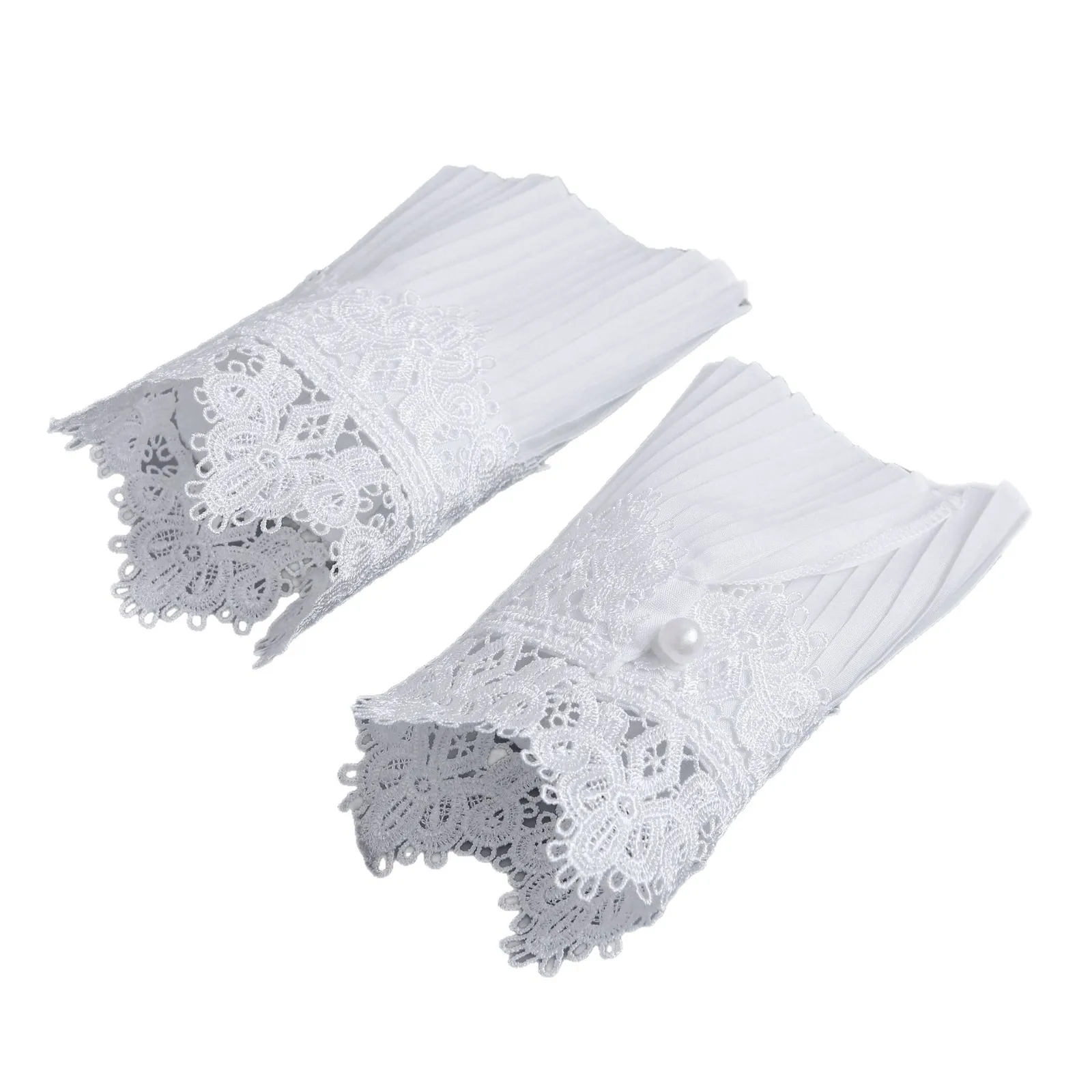 Plissado ruched punhos falsos elegante camisola blusa aquecedores de pulso mangas falsas alargadas femininas mangas destacáveis para mulher