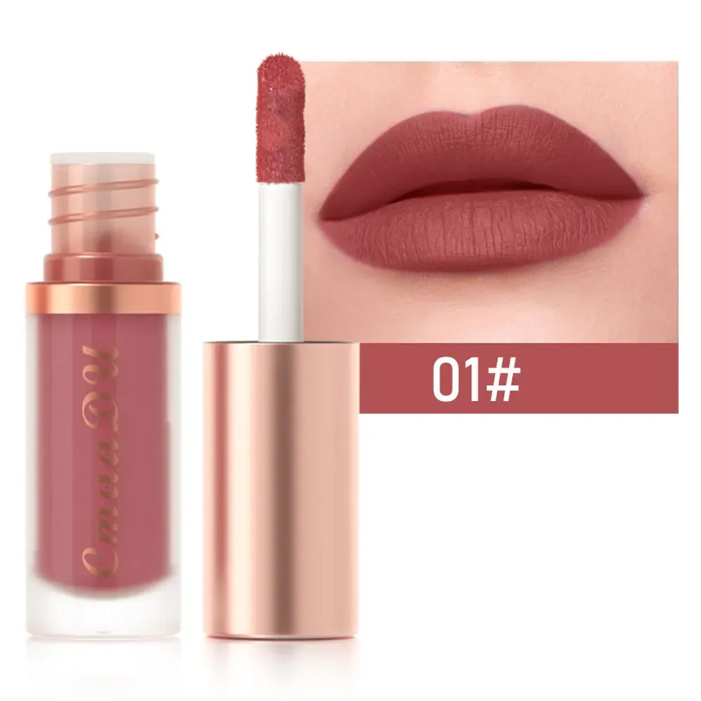 Fluwelen Matte Nude Lipgloss Langdurige Waterdichte Rode Antiaanbakbeker Lipgloss Vloeibare Lippenstift Lippen Maken Vrouwen Schoonheid Bruin