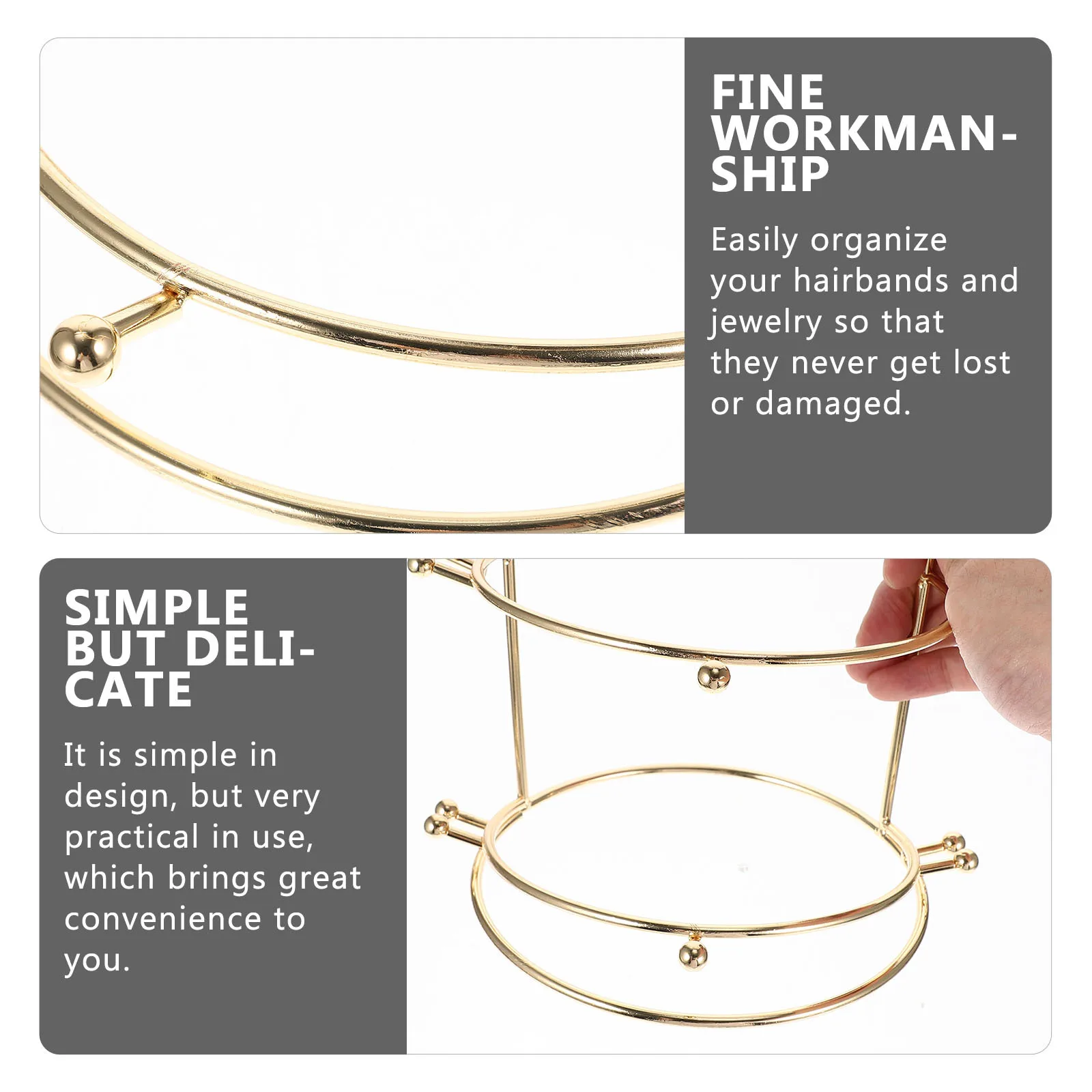 

Three-Tier Bride Headband Display Organizer Crown Storage Rack Home Jewelry Stand Necklaces Bracelets Hairband Holder Practical