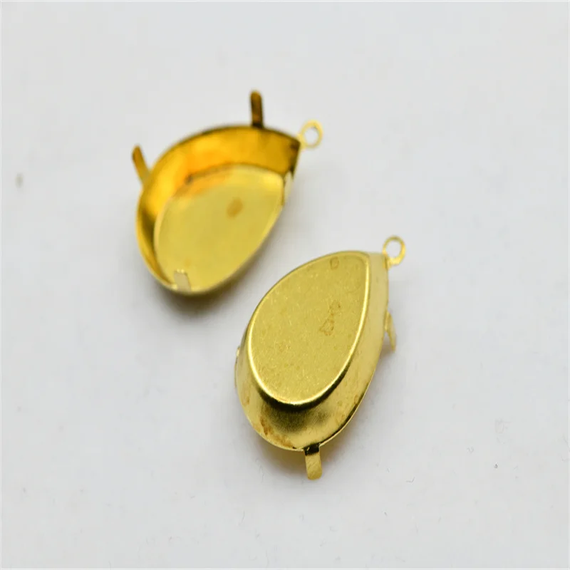strong brass casing Brass Empty Setting with pendant for stones Jewellery making normal Claw teardrop