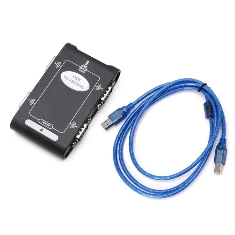 

9pin USB 2.0 to 4 ports RS232 Serial DB9 COM Controller Connectors Adapter Hub best sale